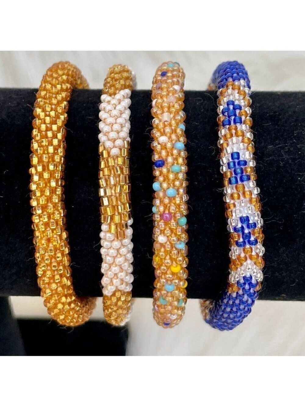 HAND CRAFTED in Nepal Beaded Bracelets (set of 4) #205